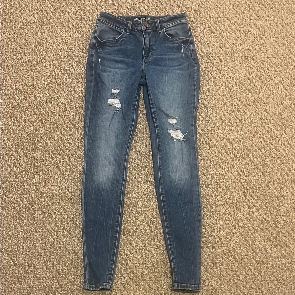 Maurices High Rise Distressed Denim Jeans